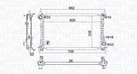 MAGNETI MARELLI  FORD радіатор охолодження Focus 1.6 98- 350213201200