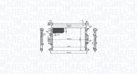 MAGNETI MARELLI FORD Радіатор охолодження двиг. GALAXY III 1.5, 2.0 15-, MONDEO V 1.0-2.0 15-, S-MAX 350213215800