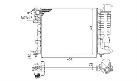 Радиатор двигателя VW T5 MAGNETI MARELLI 350213373003 (фото 1)