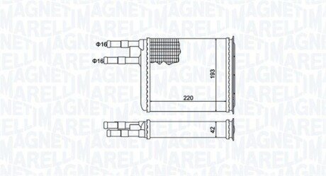 Радіатор пічки Citroen Jumper/Fiat Ducato/Peugeot Boxer 94- MAGNETI MARELLI 350218401000 (фото 1)