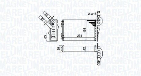 Радіатор пічки MAGNETI MARELLI 350218404000 (фото 1)