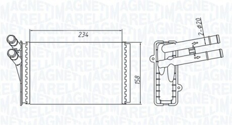 MAGNETI MARELLI  VW радіатор пічки Passat 96- AUDI 80/A4 350218409000