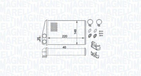 Радіатор пічки MAGNETI MARELLI 350218438000 (фото 1)