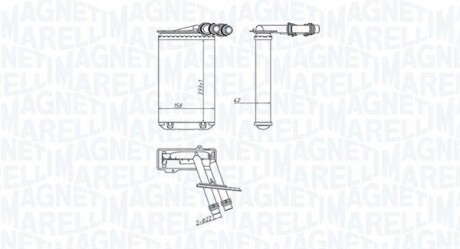 MAGNETI MARELLI VW радіатор пічки Golf IV, Bora,Seat,Skoda Octavia 96- 350218445000