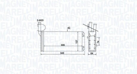 MAGNETI MARELLI VW радіатор пічки T4 90- 350218474000