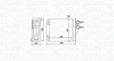 MAGNETI MARELLI DB радіатор опалення Sprinter 06-,VW Crafter 06- 350218481000