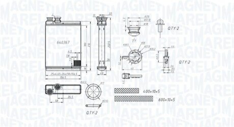 MAGNETI MARELLI  CITROEN радіатор опалення C3/C4/DS3 09- 350218486000