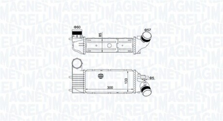 MAGNETI MARELLI CITROEN інтеркулер C5 I,II,Peugeot 406,607 2.0/2.2HDI 351319205250