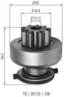 Бендікс стартера MAGNETI MARELLI AMB0349 (фото 1)