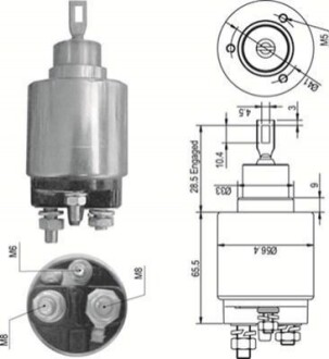 Втягивающее реле стартера CITROEN 2,8D FIAT 2,5TD PEUGEOT 2,5/2,8 [940113050348] MAGNETI MARELLI AME0348 (фото 1)