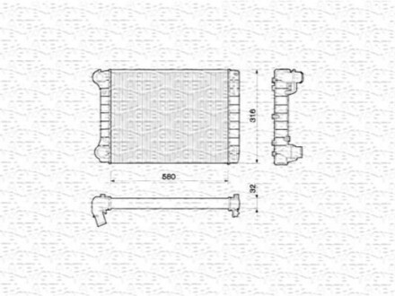 Радіатор двигуна, головний MAGNETI MARELLI BM168 (фото 1)