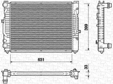 MAGNETI MARELLI радіатор AUDI A4 1.6-1.8 20V-1.9 DI/TDI [350213712000] BM712