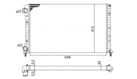 MAGNETI MARELLI Радиатор двигателя FIAT DOBLO* (119) 1,4 1,6 16V 1,9D DOBLO CARGO (223) 1,4 1,6 16V 1,9D [350213179003] BMQ179