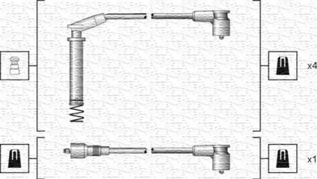 MAGNETI MARELLI Комплект высоковольтных проводов OPEL ASTRA F,CORSA A,KADETT E [941318111154] MSK1154