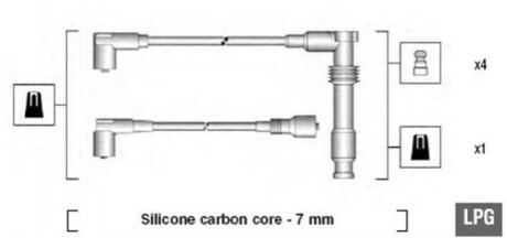 MAGNETI MARELLI Комплект высоковольтных проводов OPEL CALIBRA/KADETT/VECTRA 2,0 88- [941125290681] MSK681