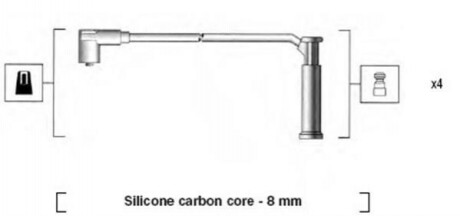 Дроти запалення, набір MAGNETI MARELLI MSK786 (фото 1)