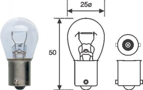 Лампа розжарювання P21W 12V 21W P21W12