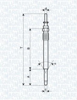 MAGNETI MARELLI Свеча накала OPEL OMEGA B,VECTRA B,передн.ERA B SAAB 9-3 VAUXHALL VECTRA [062900025304] UC28A