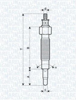 MAGNETI MARELLI Свеча накала FORD MAVERICK NISSAN SERENA, TERRANO, CARGO, VANETTE [062900037304] UC36A