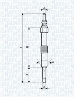 Свеча накала MAGNETI MARELLI UC50A (фото 1)