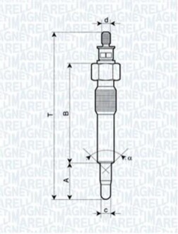 Свеча накала MAGNETI MARELLI UC9A (фото 1)