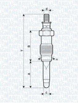 Свеча накала MAGNETI MARELLI UX14A (фото 1)