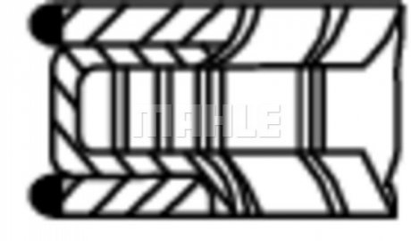 Кольца поршневые ВАЗ 82,00 1,50 x 2,00 x 3,94 Хром, наборное компл. на 1 поршень MAHLE / KNECHT 448 81 N0 (фото 1)