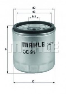 Масляный фильтр MAHLE / KNECHT OC91D (фото 1)