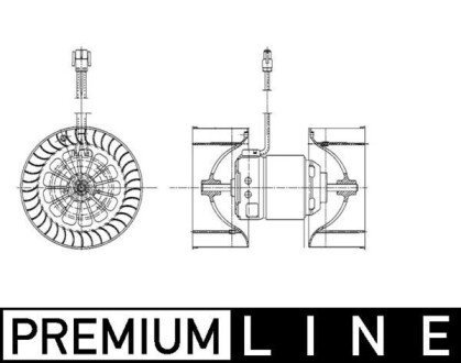 Вентилятор обігрівача салону E46/E83 (Premium Line! OE) MAHLE / KNECHT AB 55 000P (фото 1)