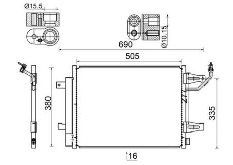 Радіатор кондиціонера AC 509 000S