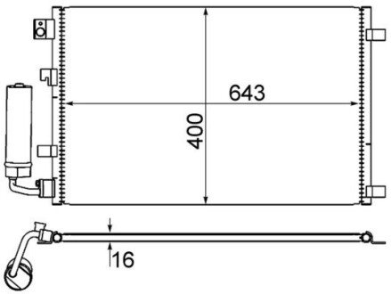 Радиатор кондиционера MAHLE / KNECHT AC 604 001S (фото 1)