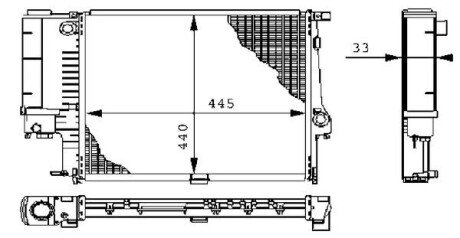 Радиатор 438 mm BMW 3(E30.E36.).Z3 1.6-2.5 87-03 Mahle CR239000S