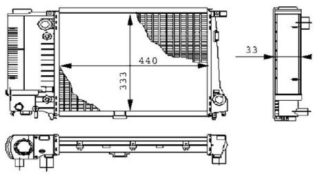 Радіатор 333 mm BMW 3 (E36) / 5 (E34) CR264000S