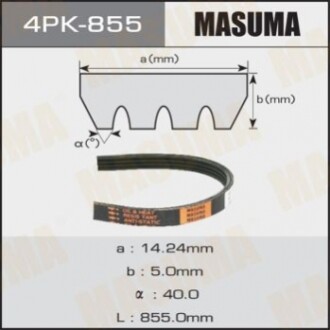 Ремінь ручейковий MASUMA 4PK- 855 4PK855