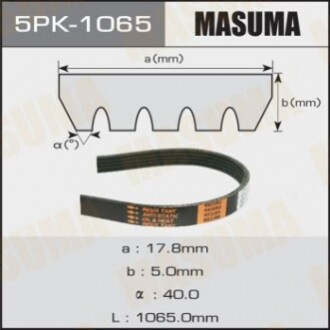 Ремінь поліклінової  (5PK-1065) MASUMA