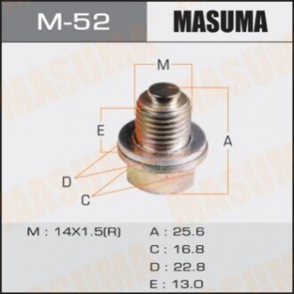 Болт маслосливной С МАГНИТОМ MASUMA  Mitsubishi M52