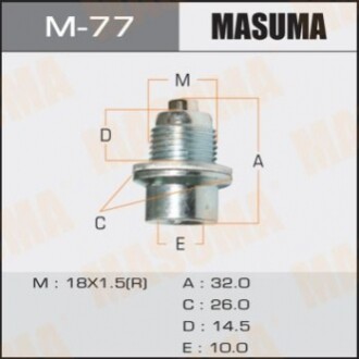 Болт маслосливний A/T З МАГНІТОМ MASUMA  Honda   ACCORD.CF3, CF4 M77