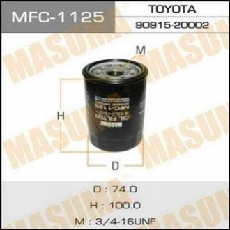 Фільтр масляний Toyota FJ Cruiser (06-09), Land Cruiser (-12), Land Cruiser Prado (05-09), Sequoia (00-09) 4.0, 4.7 (MFC1125) MASUMA
