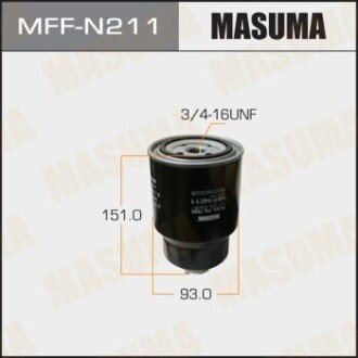 Фільтр паливний Nissan PATHFINDER, ALMERA/R51M, N16E (MFFN211) MASUMA