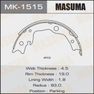 Барабанные тормозные колодки MK1515