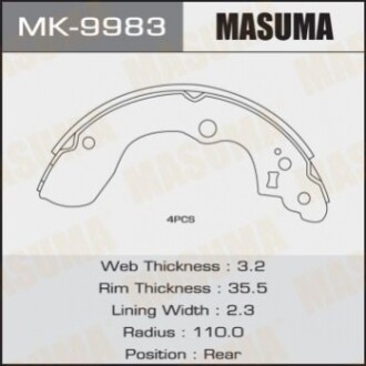 Барабанні гальмівні колодки MK9983