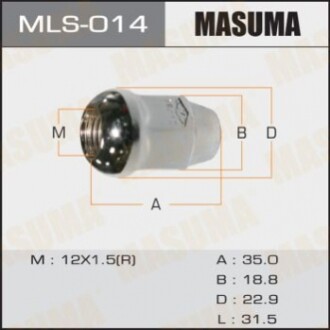 Гайка MASUMA  12x1.5 / под ключ=19мм MLS014