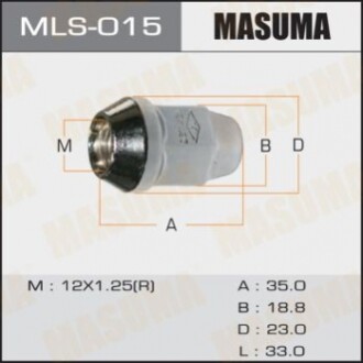 Гайка MASUMA  12x1.25 / под ключ=19мм MLS015