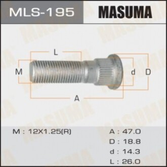 Шпилька MASUMA  Nissan, Subaru, Mazda (уп 20шт) MLS195