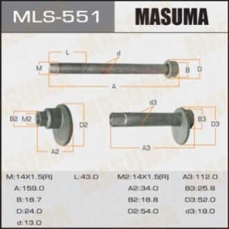 Болт эксцентрик  MASUMA к-т.    Toyota MLS551