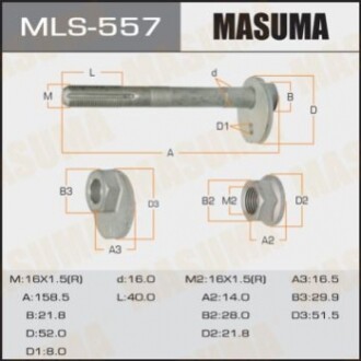 Болт эксцентрик  MASUMA к-т.    Toyota MLS557