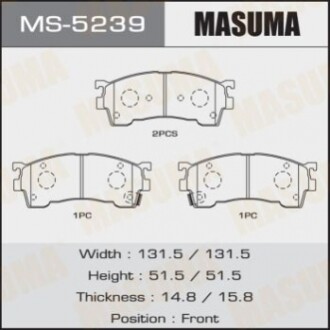 Колодки гальмівні передн (MS-5239) MASUMA