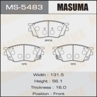 Колодки тормозные передн Mazda 6 2002 - 2007 (MS5483) MASUMA MS5483