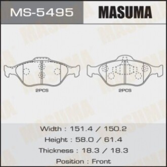 Колодки гальмівні (MS-5495) MASUMA MS5495 (фото 1)