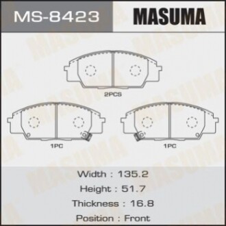 Колодки тормозные передн HONDA CIVIC VIII, FR-V (MS8423) MASUMA